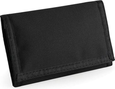Scoby - Portemonnee met rits – Ripper wallet – Klittenbandsluiting – Pasjeshouder – Unisex Wallet – 13x8 cm – 24 cm opengevouwen – Zwart