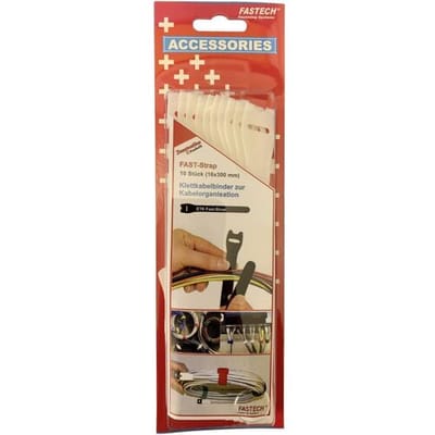 FASTECH® 803-010 Klittenband kabelbinder Om te bundelen Haak- en lusdeel (l x b) 300 mm x 16 mm Wit 10 stuk(s)