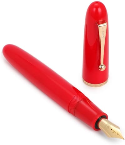 Fountain Pen met Fijn Nib en Rood Acrylaat Lichaam, Geschikt voor Precisie Schrijven en Dagelijks Gebruik