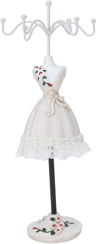 Sieradenhouder Pop - Oorbellen Ketting Display - Sieraden Organiseren - Draaibare Beugel - 25 x 9.5 cm - Champagne