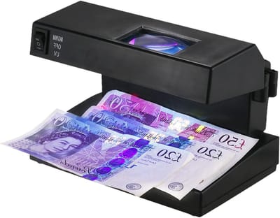 Draagbare bankbiljetten detector voor vervalsingen met UV- en watermerkdetectie en vergrootglas