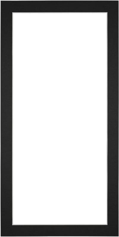 Passe-Partout Fotomaat 15x20 cm - Lijstmaat 20x40 cm - Zwart - Museumkarton - Fotolijst niet inbegrepen