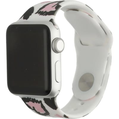 123watches print bandje - siliconen - hartjes print wit - 44 · 45 · 46 & 49 mm - Geschikt voor Apple Watch series 1/2/3/4/5/6/7/8/9/10/11/12/SE/SE2/SE3/Ultra/Ultra 2/Ultra 3/Ultra 4