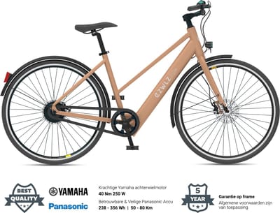 EZWLZ Elektrische Fiets Forenz L - Nederlands Merk - Actieradius 50 km - Yamaha Achterwielmotor - Hybride E-Bike - Panasonic batterij - LCD Display