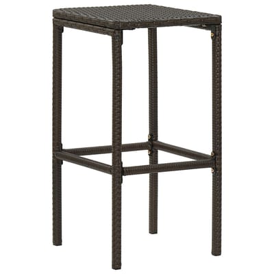 vidaXL - Barkrukken - met - kussens - 4 - st - poly - rattan - bruin