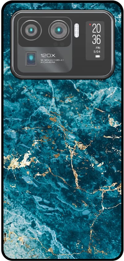 Smartphonica Telefoonhoesje Geschikt voor Xiaomi Mi 11 Ultra met marmer opdruk - TPU backcover case blue marble design - Blauw geschikt voor Xiaomi Mi 11 Ultra