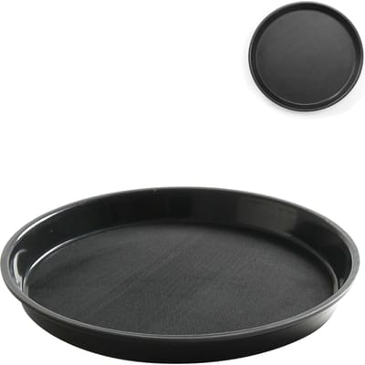 HENDI Rond dienblad met hoge rand – antislip – schokbestendig – Ø320 mm – zwart