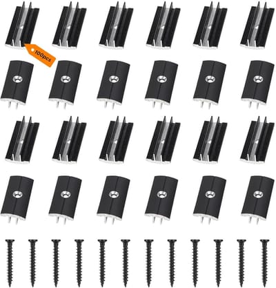 Vloerclips - Bevestigingsclips - Terrasplanken Monteren - Roestvrij staal - 4x30 mm - Zwart