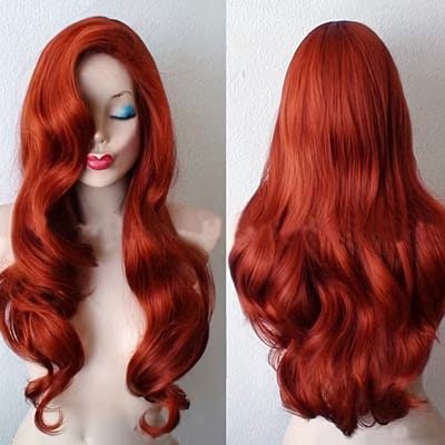 Daity Deze unisex cosplaypruik van een animepersonage heeft 60 cm lang rood krullend haar met een knoopsluiting, perfect voor vakanties, dagelijkse uitjes en animeconventies (rood).