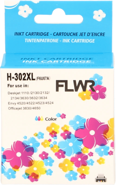 FLWR inktcartridge voor HP 302XL Kleur - Premium Huismerk HP 302 inkt (Kleur - hoge capaciteit) o.a. geschikt voor HP DeskJet 1110, HP DeskJet 2823e, HP DeskJet 4122e, HP Envy 6122e, HP DeskJet 4220e
