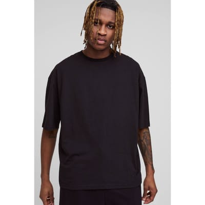 Tall Oversized Boxy Essential T-Shirt | Black | Size Small
