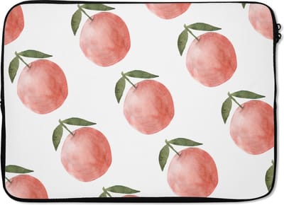 Laptophoes 13 inch - Appels - Fruit - Sjablonen - Laptop sleeve - Binnenmaat 32x22,5 cm - Zwarte achterkant