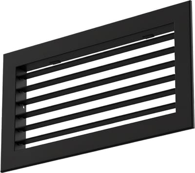 Econox Wandrooster aluminium enkel instelbaar – met klemveren – 200x100 mm – RAL 9005