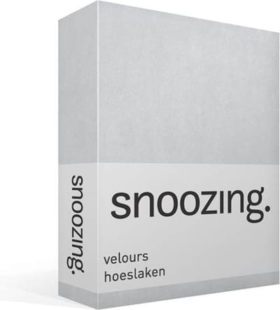Snoozing velours hoeslaken - Eenpersoons - Grijs