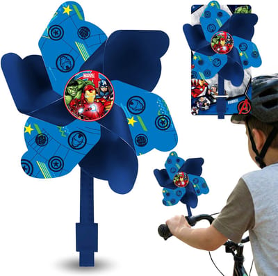 MARVEL Avengers Windmolentje voor op het stuur van een fiets, windmolentje met bevestiging voor een kinderstep