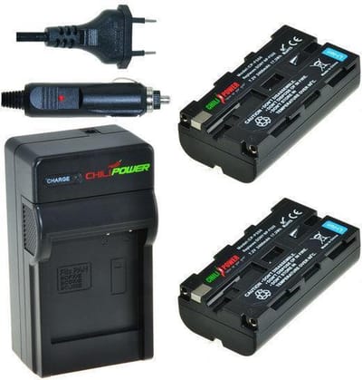 2 x NP-F550 accu's voor Sony - inclusief oplader en autolader - Origineel ChiliPower