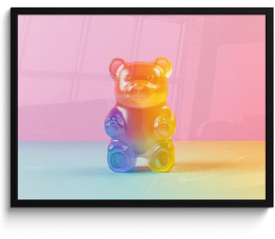 Poster in lijst - Fotolijst 70x50 cm - Posters - Pastel - Snoep - Posterlijst zwart - Decoratie - Wanddecoratie woonkamer - Muurdecoratie slaapkamer