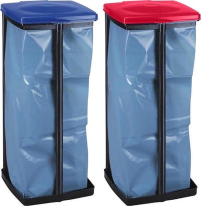 Vuilniszakhouder Met Deksel - Afvalbak - Prullenbak - Inklapbaar - 120 liter - 87 x 28 cm - 2 stuks