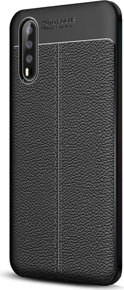 Shop4 - Huawei P20 Hoesje - Zachte Back Case Lychee Zwart