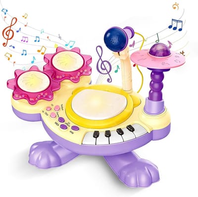 Kinderspeelgoed Drumstel Paars - Muziekinstrument voor Jonge Muzikanten
