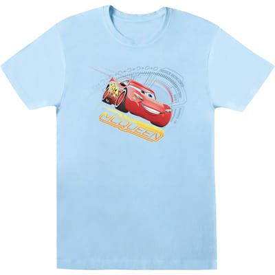 Disney Dames/Dames Cars Bliksem McQueen Katoenen Vriendje T-shirt (Babyblauw)