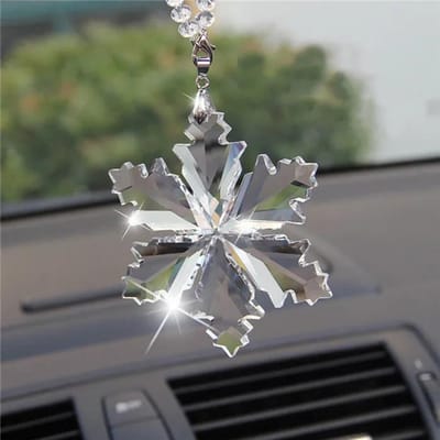 Transparant Kristal Sneeuwvlokken Auto Hanger Decoratie Ornamenten Zon Catcher Sneeuwvlok Hangende Trim Accessoires Kerstcadeaus