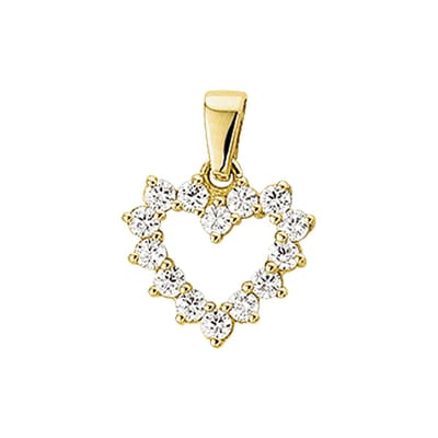 The Jewelry Collection Hanger Hart Zirkonia - Goud