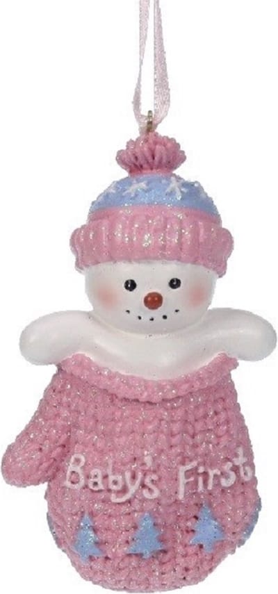 Meander Kerstornament sneeuwpop Baby's First rose