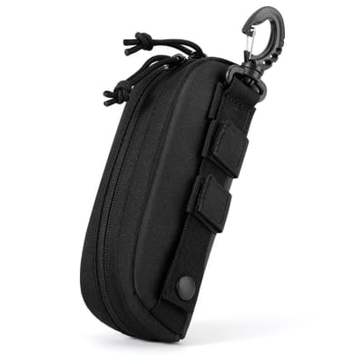 Dailygoods- Brillenkoker waterdicht - Draagbare brillenkoker - Oxford-stof - Robuust en duurzaam - Molle-riem - Karabijnhaak voor bevestiging - Brillenetui