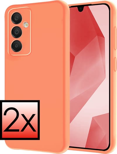 Hoesje - 2 Stuks - Geschikt voor Samsung Galaxy A16 - Sterk & Shockproof - Case Siliconen - Back Cover - Telefoon Hoes - Perzik