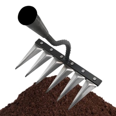 Onkruidsteker Tuin - Onkruidverwijderaar Hand - Onkruid Vrij Maken - Afneembaar Ontwerp - 6 Tanden - Metaal