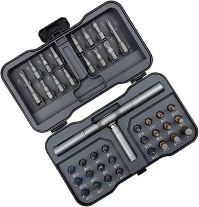 Ratelschroevendraaierset - Zakgereedschap set - Klusjes in huis - Magnetische punt - 38 Delig - Uniek