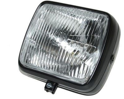 Koplamp vierkant GUIA zwart voor Kreidler, Zundapp