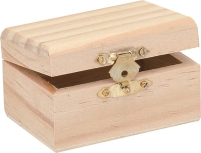 Glorex hobby schatkistje met sluiting en deksel - hout - 8 x 5 x 4 cm - Sieraden/spulletjes/sleutels - Opberg kistjes