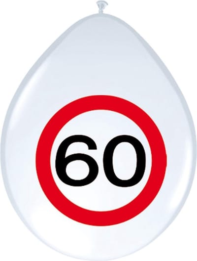 3BMT 60 jaar verjaardag versiering - ballonnen 60 jaar - 10 stuks