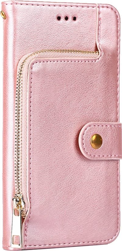 Hoesje geschikt voor Samsung Galaxy A12 - Bookcase - Koord - Pasjeshouder - Portemonnee - Rits - Kunstleer - Rose Goud
