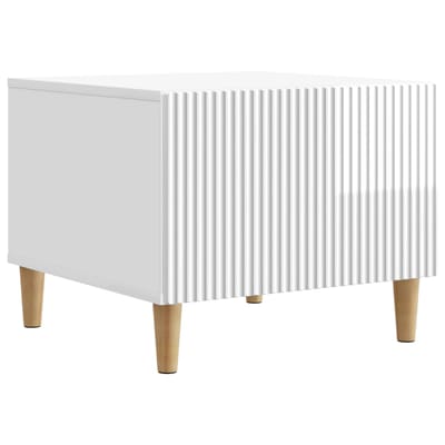 vidaXL - Salontafel - met - lade - Hoogglans - Wit - 49 - x - 50 - x - 40 - cm - Bewerkt - hout