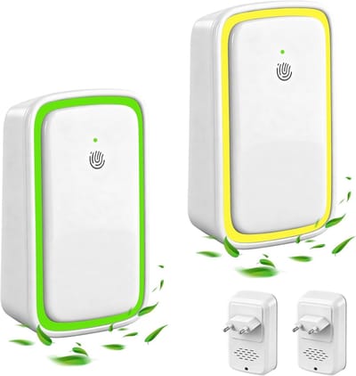 2-Pack Luchtreiniger Ionizer – Plug-in Negatieve Ionen Luchtreiniger voor Kantoor, Kamer, Badkamer en Huisdieren