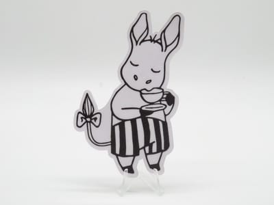 Thee Slurpende Ezel Sticker - Dieren in het Dagelijks Leven | Vera's Arts & Dice | Schattige Stickers - Handgemaakte Stickers - Journaling - Bullet Journal - Scrapbooking - Leuke Stickers - Laptop Sticker - Telefoon Sticker