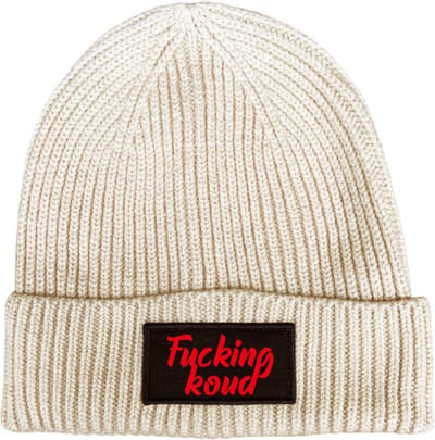 Fucking koud wintermuts rib oatmeal | rood - soBAD. | Wintersport | Après ski verkleedkleren | Unisex | Heren en Dames Beanie