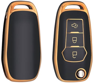Autosleutel Hoesje geschikt voor Ford - Sleutelcover - TPU Cover Sleutelhoes - Accessoires - goud