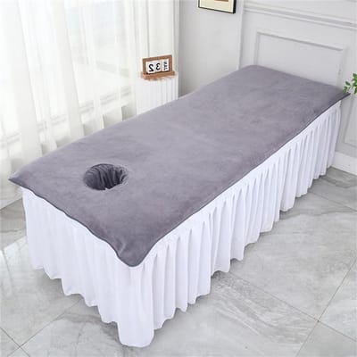 Massage Bed Cover - Spa Tafelhoes - Professionele Behandelingen - Met Gezichtsopening - 100x200cm - Donkergrijs