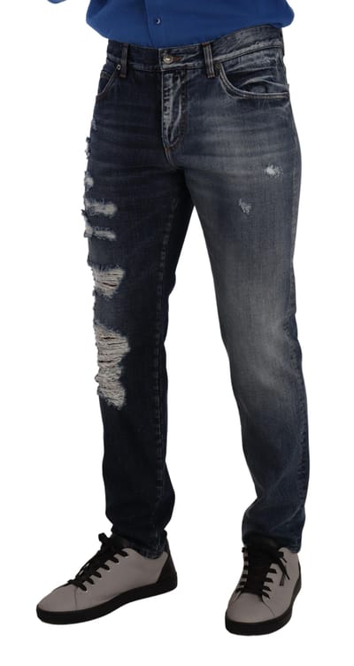 Dolce Gabbana Slimfit Versleten Jeans