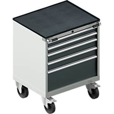 Schäfer Shop Select ladekast met wielen WSK 18-27, 4 laden, tot 200 kg, B 411 x D 572 x H 770 mm, antracietgrijs/lichtgrijs