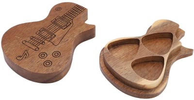 Allecto - Houten Gitaar Plectrum Opbergdoos - Duurzaam en Stijlvol - Perfecte Bewaring voor Muziekliefhebbers - Handgemaakt en Uniek - Geschikt vo