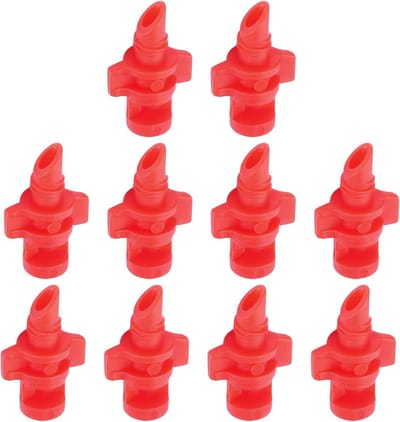 Misting Sproeier - Verstuiver Nozzle - Hydrocultuur Irrigatie - 360 Graden Verdeling - 4x9mm Intubatie - Rood
