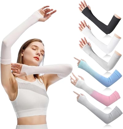 Unisex Arm Sleeves UV Bescherming, 6 Paar Ademend en Rekbaar voor Sporten zoals Basketbal en Volleybal, Perfect voor Buitenactiviteiten