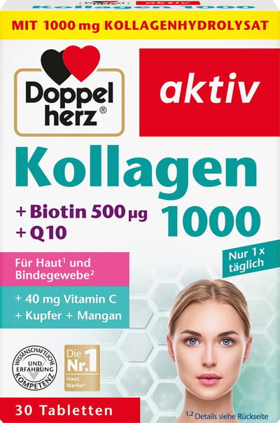 Doppelherz Collageen 1000, tabletten 30 stuks, 40,8 g