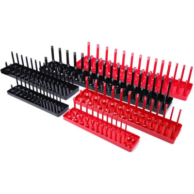 6 STuks MetrischInch Dophouder Organizer Multifunctioneel Plastic Dop Opbergrek Tray black