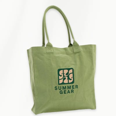 Shopper dames - Canvas schoudertas met drukknop en binnenvak - Groen - SummerGear